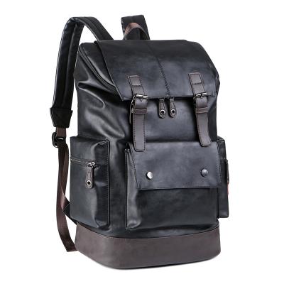 China Korean Fashion Waterproof Leather Backpack Men's Leisure Bag Popular Laptop Travel Bagpack for sale