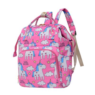 China Portable Backpack Cartoon Printing Mom Diaper Backpack Diaper Bags for sale