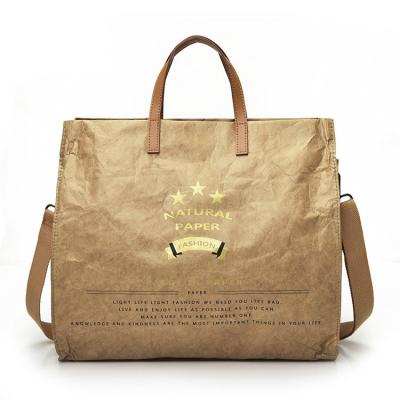 China NATIONAL fashion kraft paper bag recycling handbag women shoulder travel bag tyvek paper bag for sale