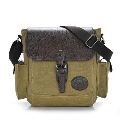 China Durable High Quality Vintage Satchel Bag Men Canvas Leather Courier Bag Messenger Bag for sale