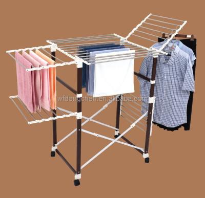 China Square-Tube Folding Flexible Laundry Drying Rack With Wings for sale