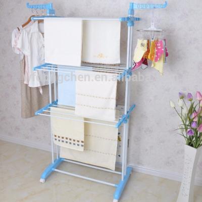 China Three Layer Adjustable Salon Folding Clothes Drying Rack for sale