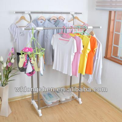 China Stainless Steel 3 Layers Folding Telescopic Indoor Laundry Cloth Drying Rack for sale