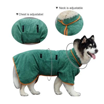 China Wholesale Custom Microfiber Fabric Pet Dog Wearable Towel QUICK DRY Long Robe Best Dog Bathrobe for sale