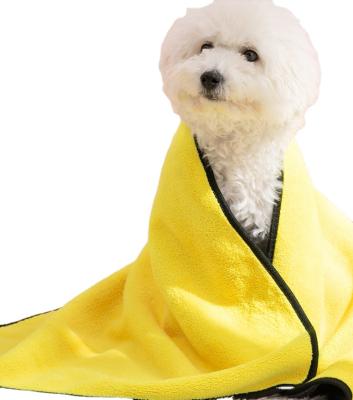 China Stocked Custom and Wholesale Soft Pet Supplies and Thick Lint Free Pet Dog Cleaning Bath Towel for sale