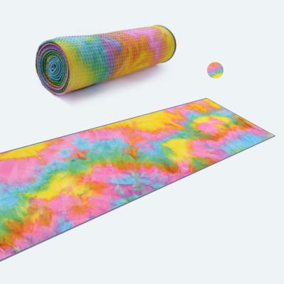 China Custom and Wholesale Non Slip Sports Gym Yoga Mat Tie Dye Printed Silicone Non Slip Yoga Mat for sale