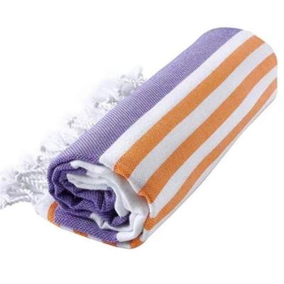 China Custom QUICK DRY 100% Cotton Beach Towel Mohamed Turkish Bath Towel With Tassels for sale