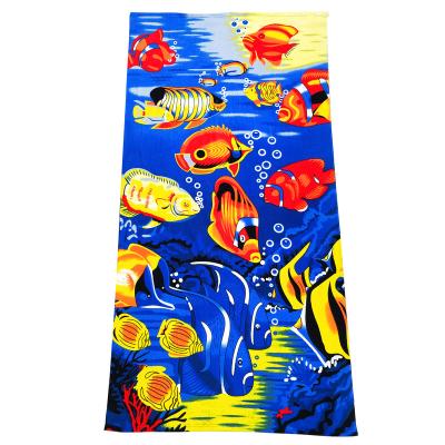 China Custom Compressed Beach Towels Printing Microfiber Custom Minimum No Reactive Beach Towel for sale