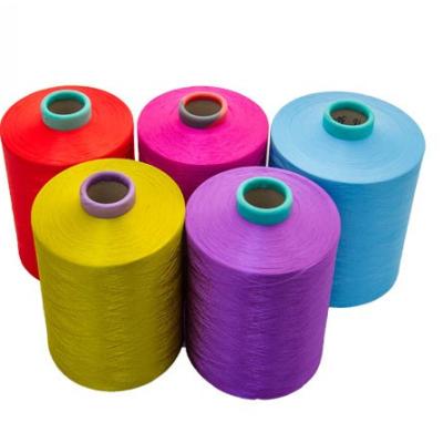 China Sustainable GRS Recycled PET Dope Dyed Yarn 75d / 72f dty for sale