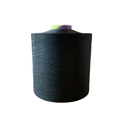 China Recycled 150d color dope dyed black pet bottle dty polyester recycled yarn for sale