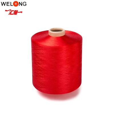 China Sustainable Semi Dull Dope Dyed 150/48 Polyester Yarn For Machine Knitting for sale