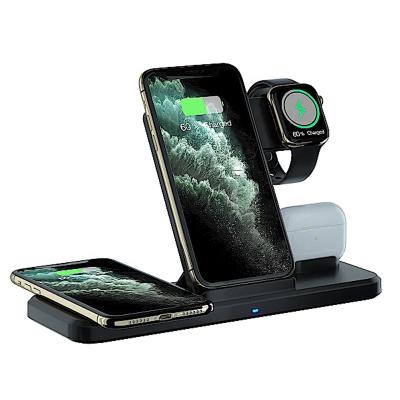 China Multifunctional Radio Charging 3 in 1 Wireless Charger, 15W/10W Qi Fast Wireless Charger Stand for iPhone 12/12 Pro/11 pro for sale