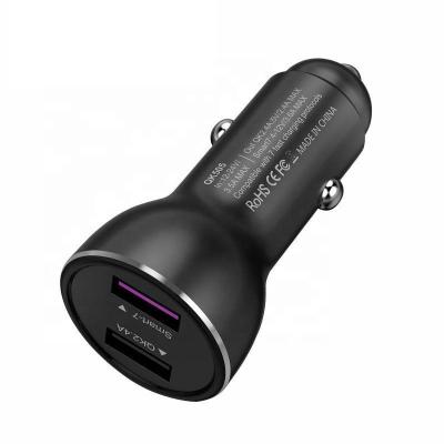 China Mobile Phone Car Charger 2 Port USB Charger Fast QC 3.0/2.0 2.4A Smart 3 A For Huawei, Samsung Galaxy S8/S7 for sale