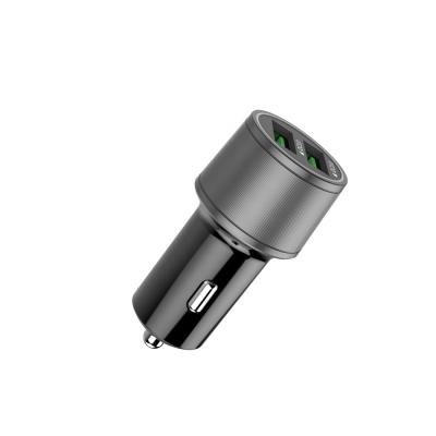 China QC3.0 Aluminum alloy DOUBLE USB car phone charger dual usb car charger qc3.0 car charger for sale