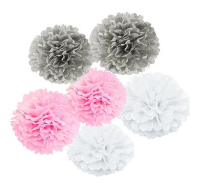 China Wedding Decorations Art Craft Tissue Paper Flower 18pcs/Party 8 Inch 10 Inch Paper Flower Balls DIY Decorative Hanging Pom Poms For Wedding Baby Shower for sale