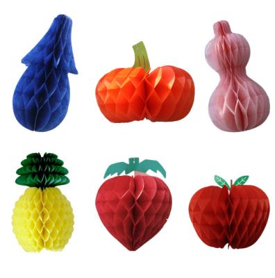 China Creative Wedding/Party Decorations Fruit&Vegetables Tissue Paper Home&Party&Garden Honeycombs Hanging Decorative Supplies Open Country Style for sale