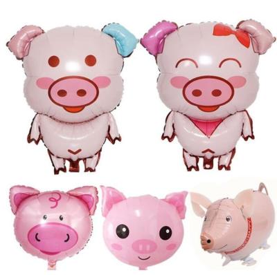 China 2019 Gift Toy 2019 Pig Lead Large Foil Balloon Baby Boy Girl Kids Happy Birthday Party Decoration Walking Animal Helium Balloon Dropship for sale