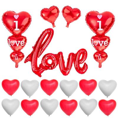 China Party Decorations Heart Balloon Set For Valentines Day LOVE Balloon The Last I Love U Balloon For Wedding Birthday Valentine Party Decorations for sale