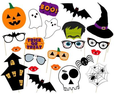 China Halloween Party Decorations Halloween Photo Booth Props, Creative Happy Halloween Decorations Halloween Party (22PCS) for sale