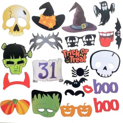 China Halloween Party Decorations 22 PCS Halloween Photo Booth Props, Creative Happy Halloween Decorations Halloween Party Supplies for sale