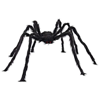 China Huge Halloween Party Decorations 5 Ft Outdoor Decorations Hairy Spider Halloween (Black) for sale