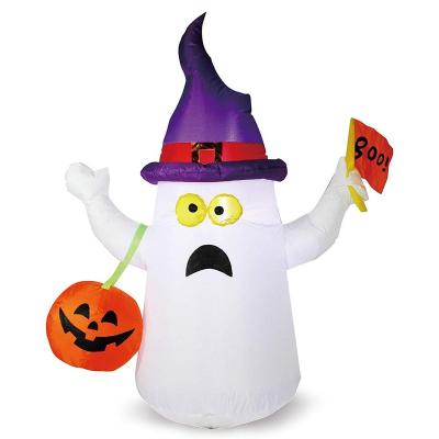 China Halloween Party Decorations 5 Inflatable Pi Halloween Explosion Ghost With Boo Flag For Halloween Decoration for sale