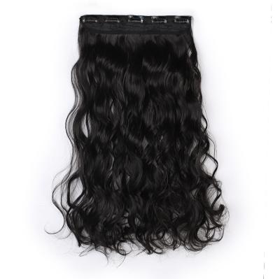 China 2021 Luxury Synthetic Long Body Wave Hair Extensions Black Hair Extensions With cips Wigs 5 Clips Hair Extensions Deep Wave Wigs for sale