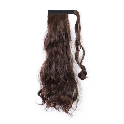 China Dark Brown Synthetic Ponytail Hair Extensions U-tip Long Curly Curly Ponytail Hair Extension Ponytail Virgin Hair Ponytail Hair Extensions for sale