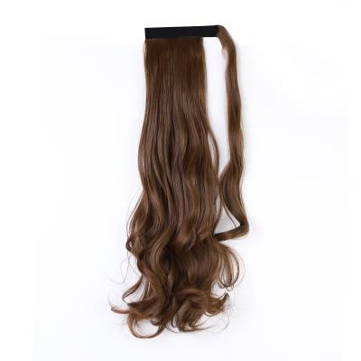 China Dark Brown Ponytail Synthetic Hair Long Curly Curly Ponytail Hair Extension Ponytail Hair U-tip Synthetic Hair for sale