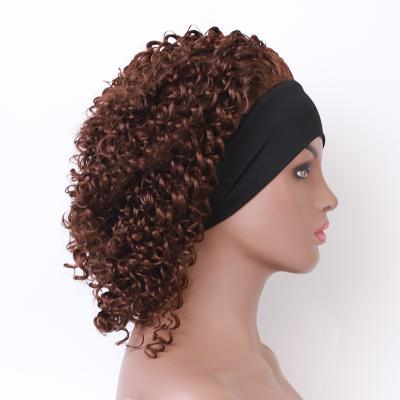 China Kinky Curly Afro Kinky Natural Black Wave Wigs (JF-09) With Ice Silk Main Bands For Women for sale