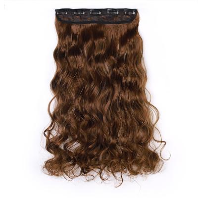 China U-tip hair (WJJ-01- 6#. ) natural invisible curly wig 5 pieces set seamless human wigs clip in hair extension for sale