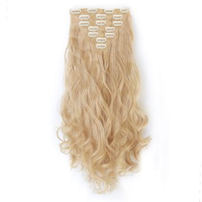 China U-tip hair (QJT-01- 18) 7 pieces set clip in hair wigs extension body wave hair blonde for women for sale