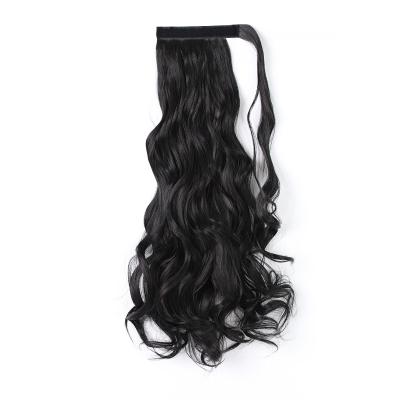 China European and American Long Curly Hair U-tip Long Curly Hair Fluffy Hair Perm Corn Ponytail Wig (GS-MTJ-1B) Synthetic Invisible Velcro Wig for sale