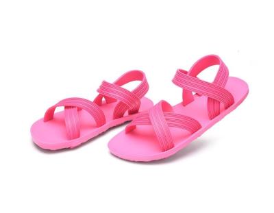 China Fashion Trend Clear Colors Simple Design Ladies 2 Strap Women's Comfort Flat Sandal for sale