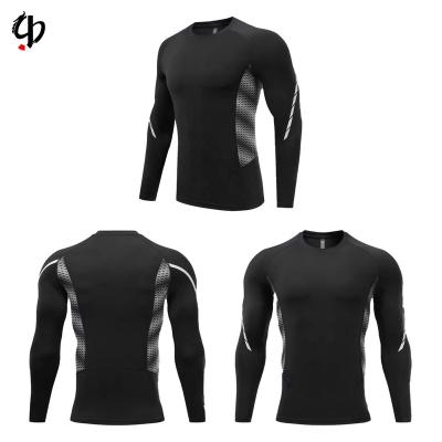 China Quality Breathable Men's Sports Fitness Clothes Slim Round Neck Stretch Training Long Sleeve Training Clothes for sale