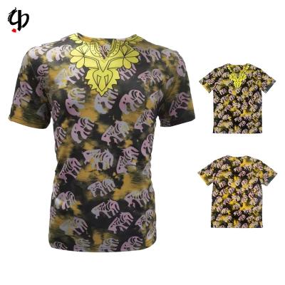 China Men's Casual T-shirt Anti-pilling Personality Polyester Shirt Summer Print Pattern O-neck Creative Colorful Animal Geometric Round Neck for sale