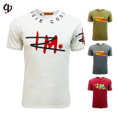 China Anti-wrinkle new design fashion creative men's T-shirt collar printing casual custom print round neck T-shirt for sale