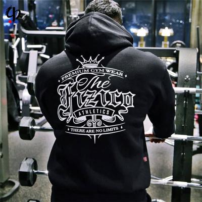 China High Street Hip Hop Black Gym Muscle Hoodie Men's Hoodie Anti-Wrinkle Print Long Sleeve Hoodie for sale