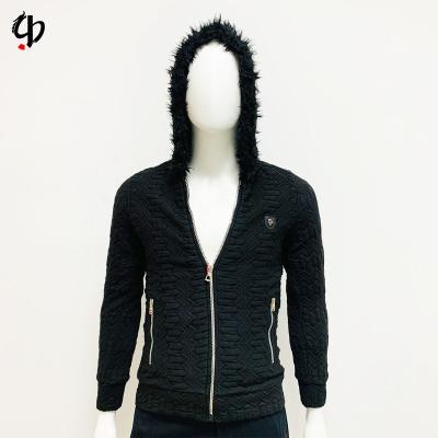 China Fashion waterproof men's hoodie thin section custom micro jacket plush hat zipper label hooded jacket fall and winter for sale