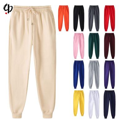 China Anti-wrinkle hot fitness pants plush sweatpants single joggers custom micro label printing solid color sweatpants for sale