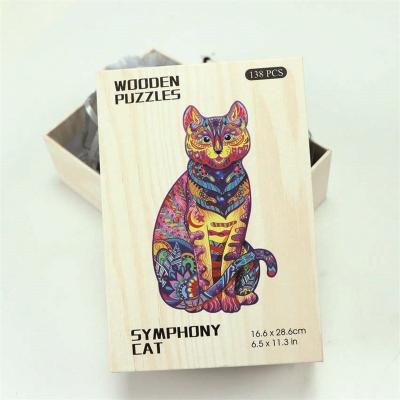 China Cartoon Toy High Quality Wooden Jigsaw Safe Colorful Game Wooden Animal Jigsaw Puzzle for sale