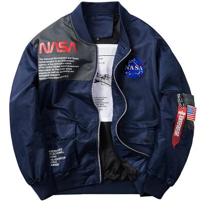 China 2021 High Quality Custom Made NASA Men New Arrival Varsity Baseball Plus Size Casual Windproof Bomber Jacket for sale