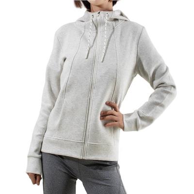 China New High Quality Anti-wrinkle Sports Workout Long Sleeve Women Zip Hoodie Women Hoodie for sale