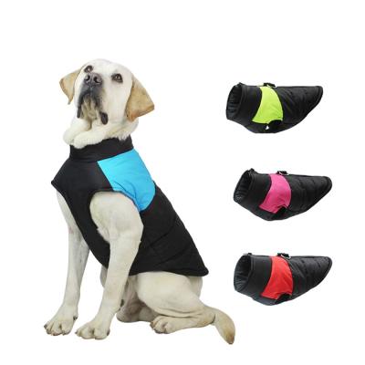 China Winter Sustainable Pet Fashions Waterproof Fleece Zipper Cotton Jacket Coat Dog Safety Warm Stripper Vest Clothes With Harness for sale