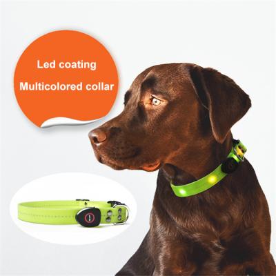 China Reflective Dog Wholesale Supplies Personalized Luxury Rechargeable Adjustable USB Rechargeable Stylish Silicone Led Collars for sale