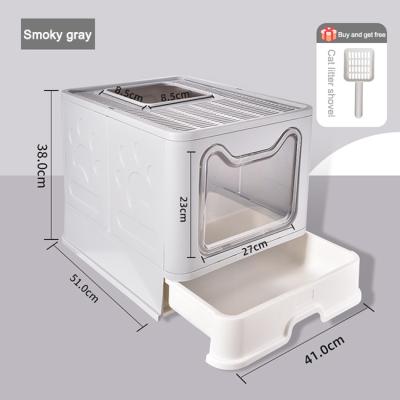 China Extra Large Wholesale Viable Cat Litter Box Automatic Modern High Quality Semi Closed Portable Clean Collapsible Luxury for sale