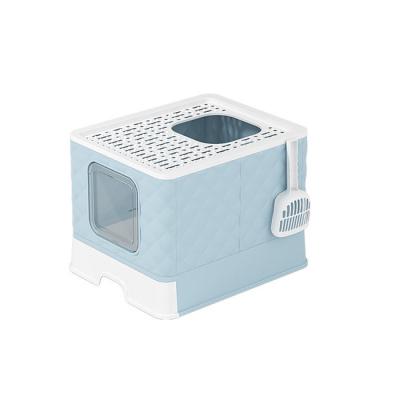 China Wholesale High Quality Luxury Foldable Modern Extra Large Automatic Clean Portable Portable Semi Closed Cat Litter Box for sale