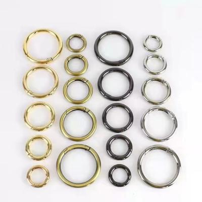 China Zinc Alloy High Quality Circle Clip Hook Instant Metal O Ring Spring Silver Buckle for sale