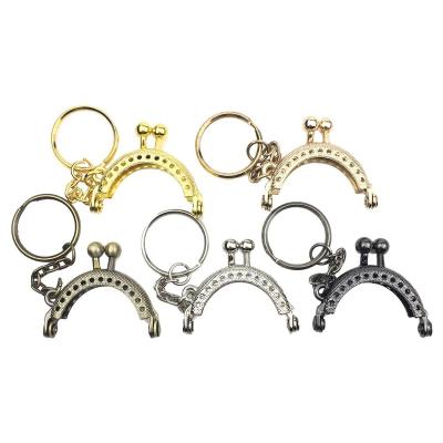 China Special metal vibrato with the same 5cm coin purse mouth gold keychain wallet frame wool crochet DIY wallet accessories for sale