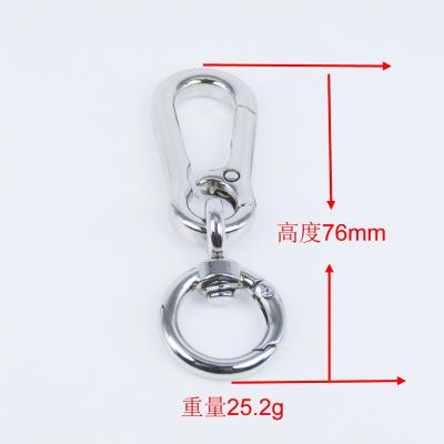 China Wholesale Zinc Alloy Spring Clip Dog Hook Metal Material Key Holder Carabiner Clip Snap Keychain for sale